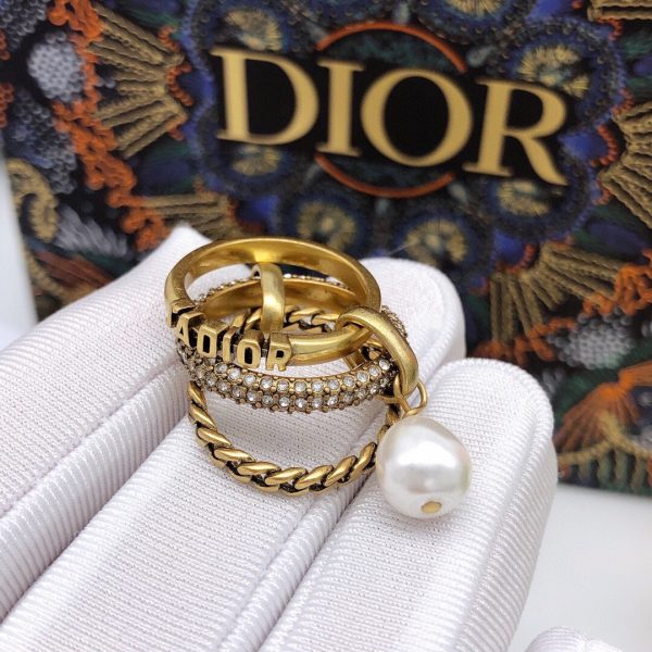 18K CD Pearl & Crystal J'Adior Rings - 图片 2
