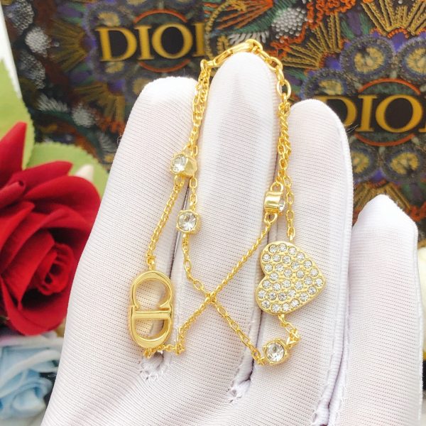 18K Petit CD Heart Diamonds Bracelet - 图片 4