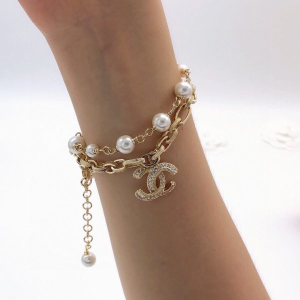 18K CC Pearl Chain Bracelet - 图片 2