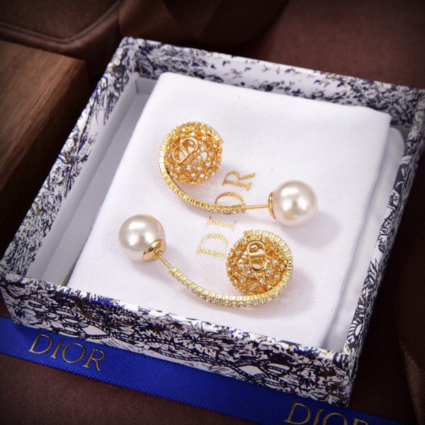 18K CD Tribales White Resin Pearls Earrings - 图片 2