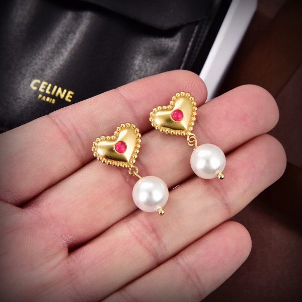 18K Triomphe Heart Pearls Earrings - Image 2