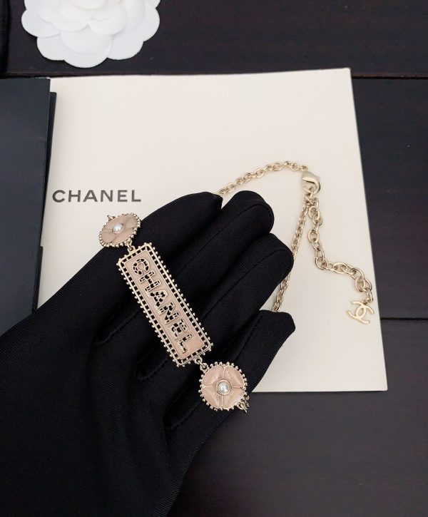 18K CC Resin Diamonds Necklace - 图片 2