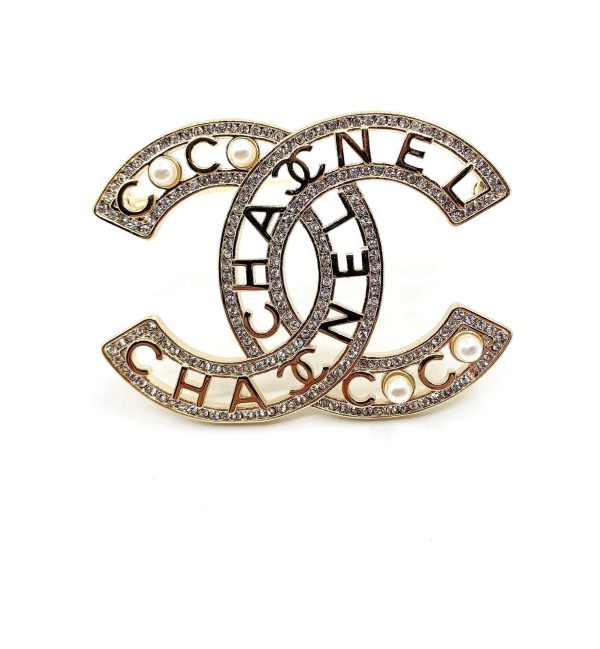 18K CC Script Diamonds Brooch - Image 4