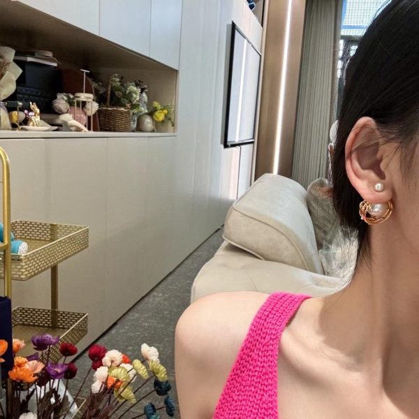 18K CD D-Backstage Earrings - 图片 5