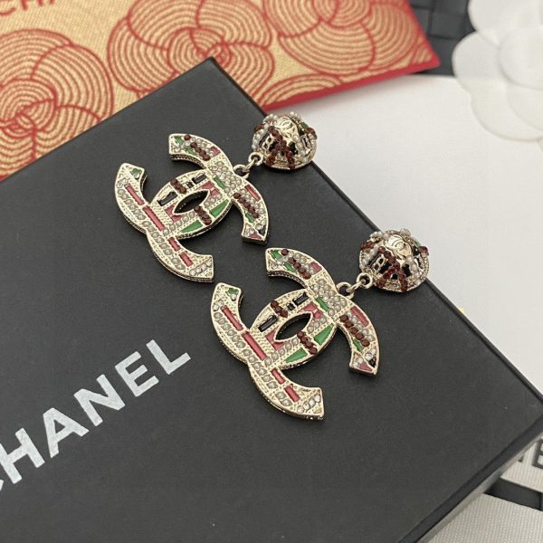 18K CC Multi-Color Crystals Earrings - 图片 2