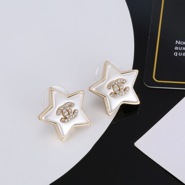 18K CC Star Pearl Earrings - 图片 5