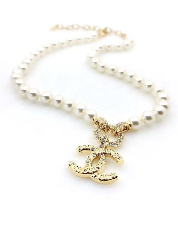 18K CC Pearls Choker Necklace - 图片 2