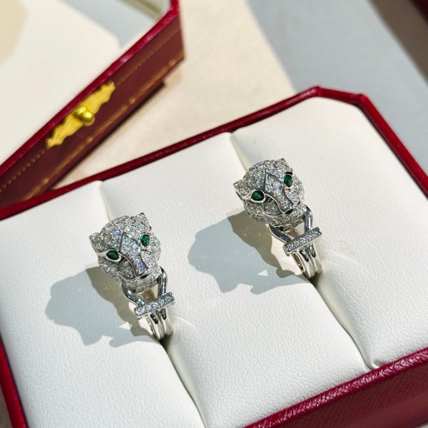 18K Panthère De Diamond Earrings - 图片 4
