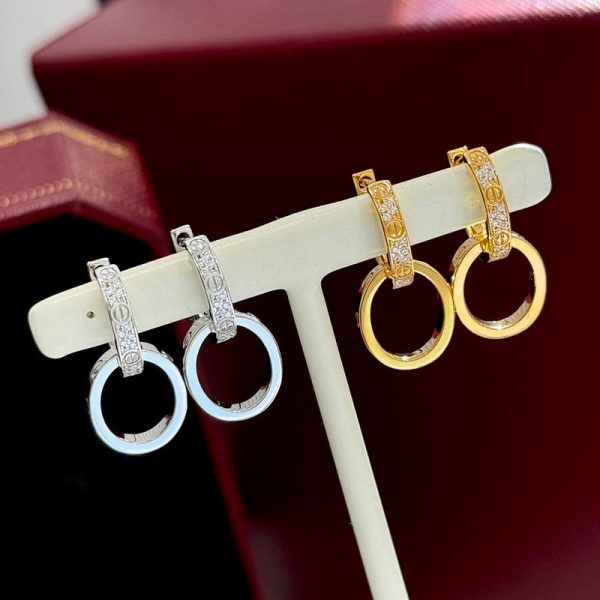 18K Love Pave Diamond Earrings - 图片 4