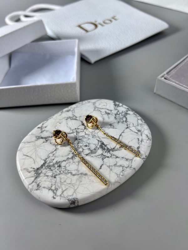 18K CD Vintage Tassel Diamonds Earrings - 图片 2
