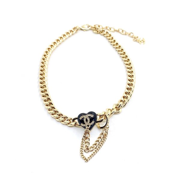 18K CC Black Choker Necklace