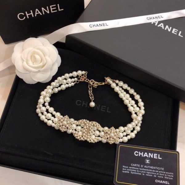 18K CC Pearl Choker Necklace - 图片 3