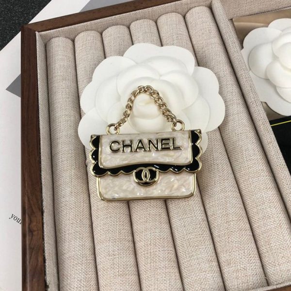 18K CC White Bag Brooch - 图片 2