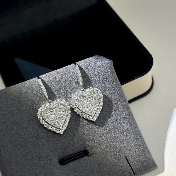 18K T Heart Diamonds Earrings - 图片 3