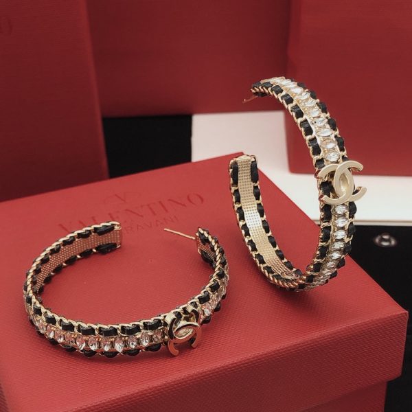18K CC Strass Earrings - 图片 2
