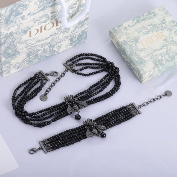 18K CD Bee Black Pearls Bracelet - 图片 2