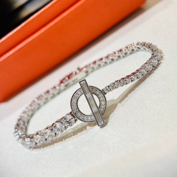 18K Finesse Link Diamond H Bracelet - 图片 2