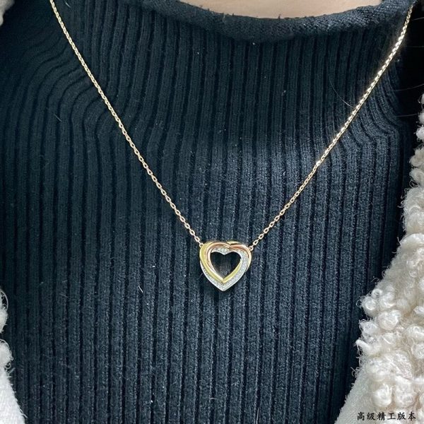 18K Trinity Heart Diamond Necklace - 图片 3