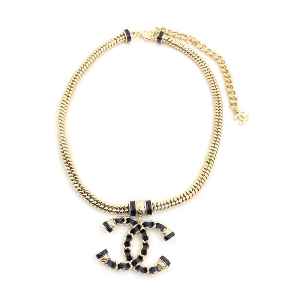 18K CC Leather Chain Necklace