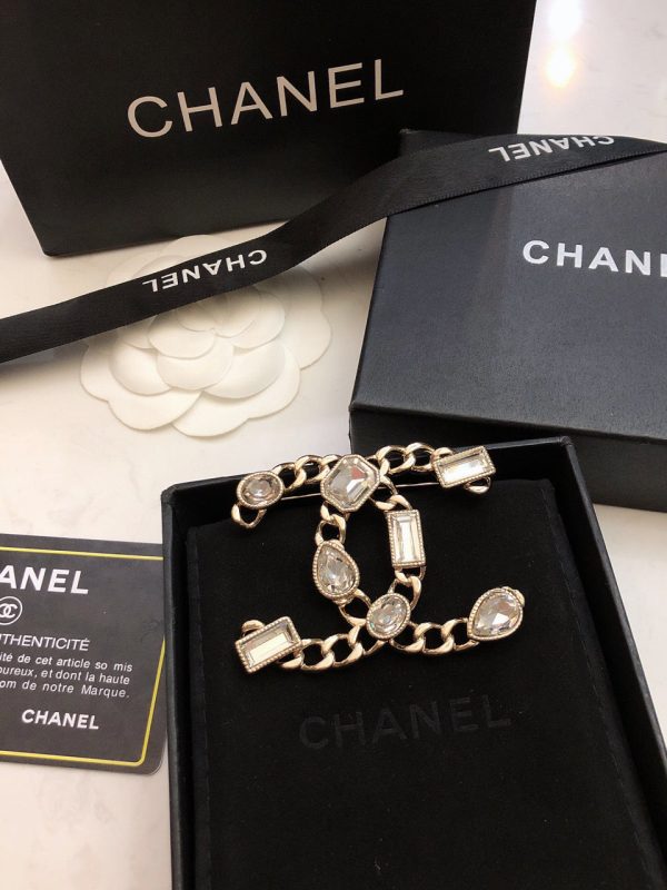 18K CC Crystals Strass Brooch - 图片 2