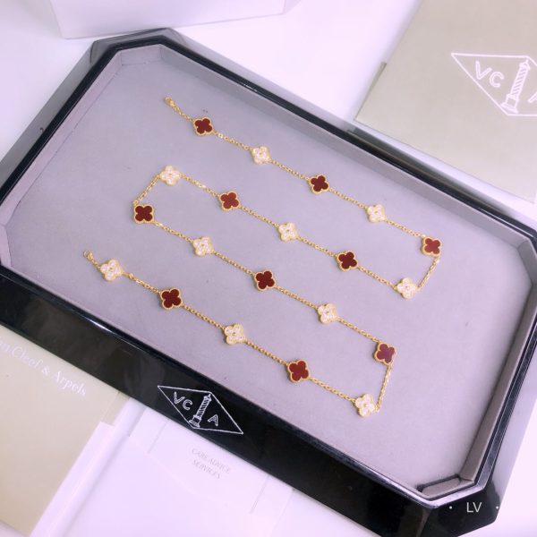 18K Vintage Alhambra 20 Motifs Long Necklace - Image 4