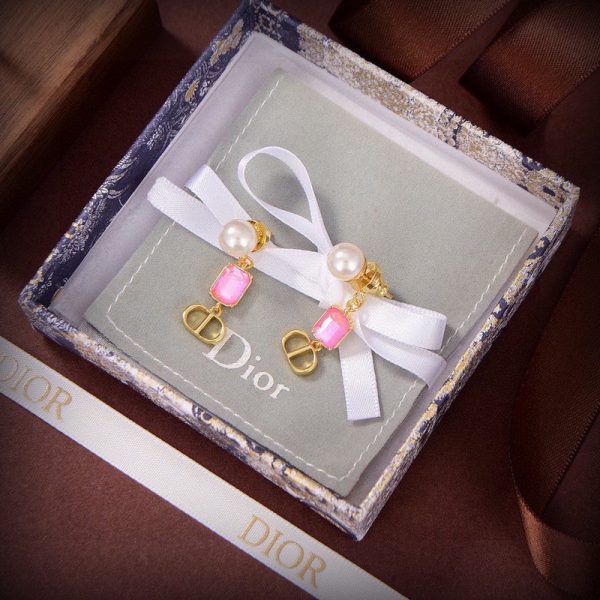18K Petit CD Crystal Earrings - 图片 4
