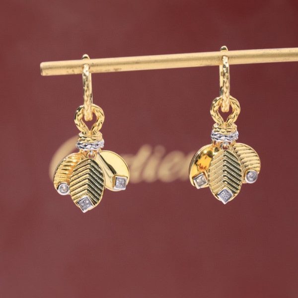 18K Grain De Café Earrings - 图片 2