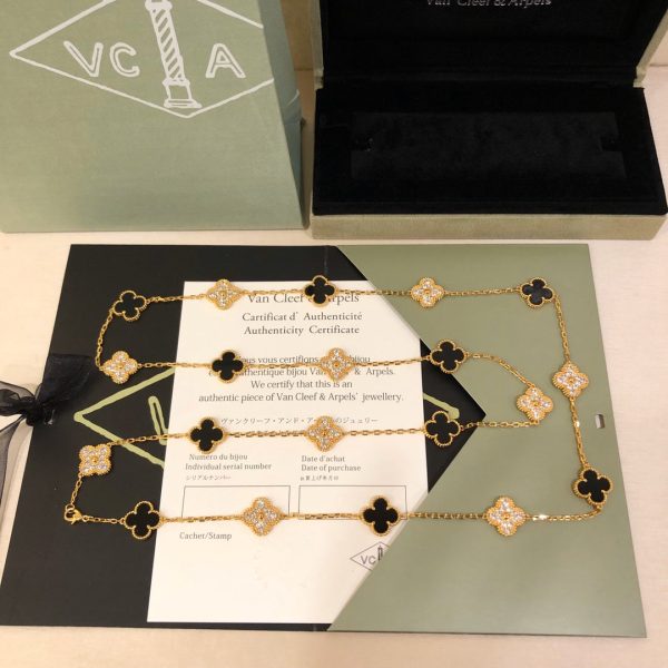 18K Vintage Alhambra 20 Motifs Long Necklace - Image 7