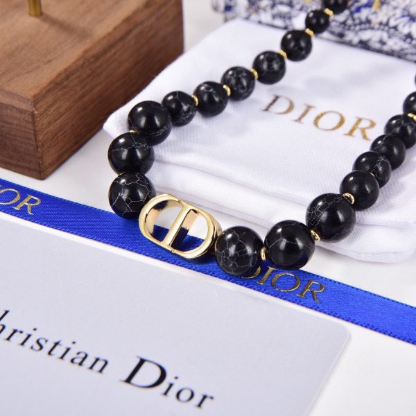 18K CD 30 Montaigne Choker Black Pearls Necklace - 图片 2