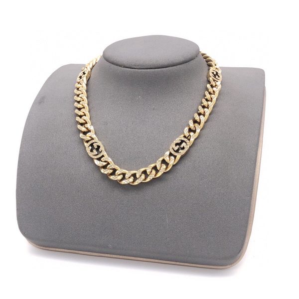 18K Double G Chain Diamond Necklace
