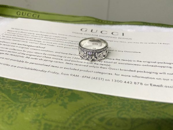 Double G Feline Head Ring - 图片 5