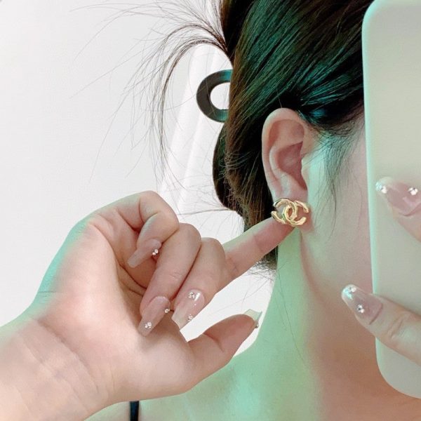 18K CC Gold Earrings - 图片 5