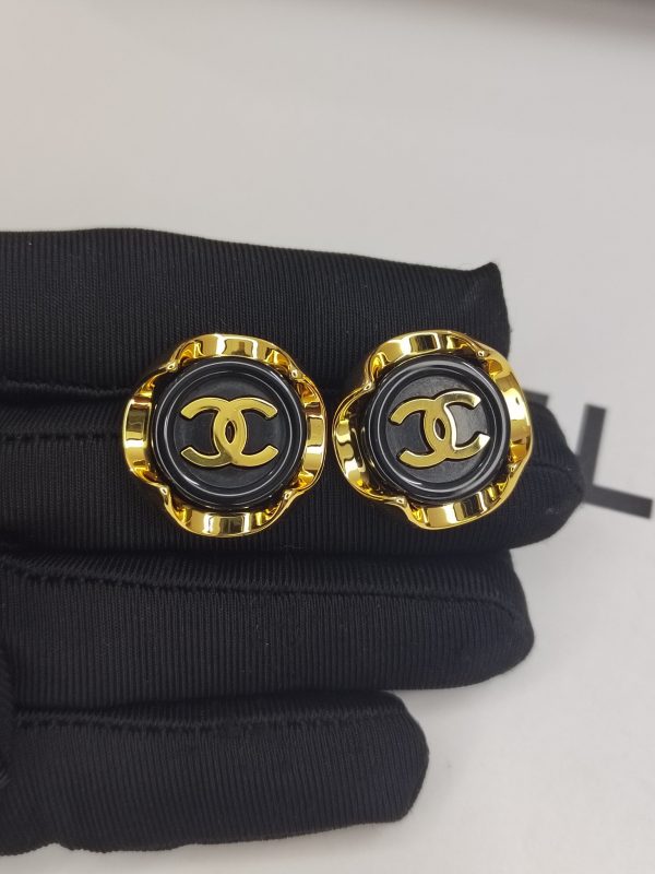 18K CC Black Earrings - Image 3