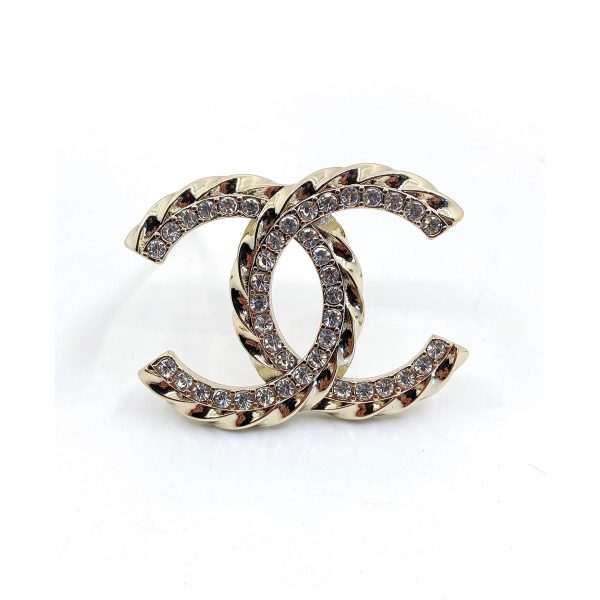 18K CC Diamonds Brooch