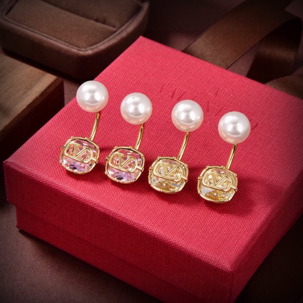 18K Vlogo Crystal Earrings - 图片 3