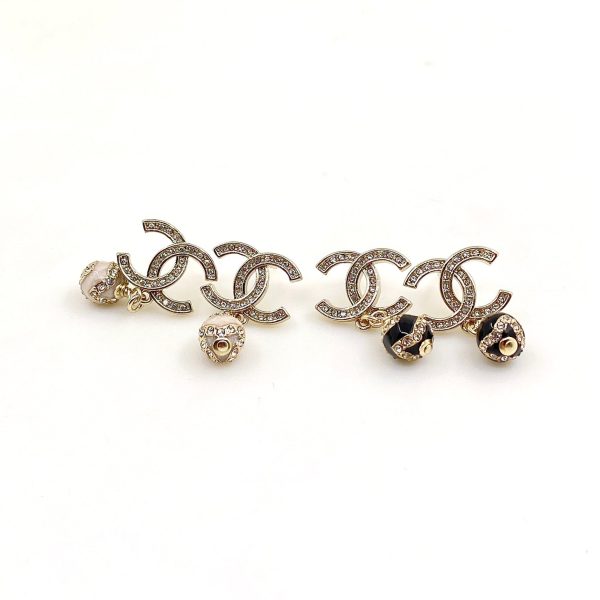 18K CC Pearl Pendant Earrings