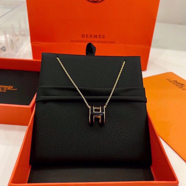 18K Mini Pop H Black Necklace - 图片 3