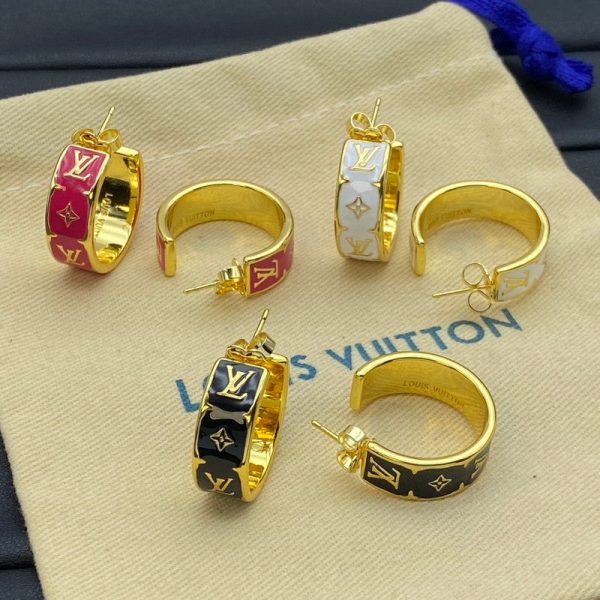 18K Louis Nanogram Enamel Earrings - 图片 9
