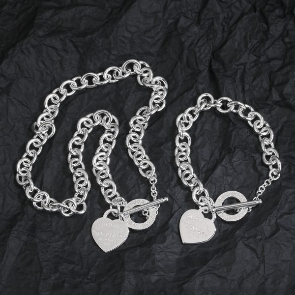 18K T Heart Tag Necklace - 图片 5