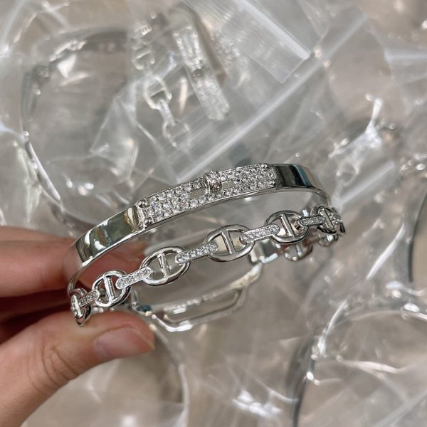 18K Kelly Double Tour Diamond H Bracelet - 图片 10