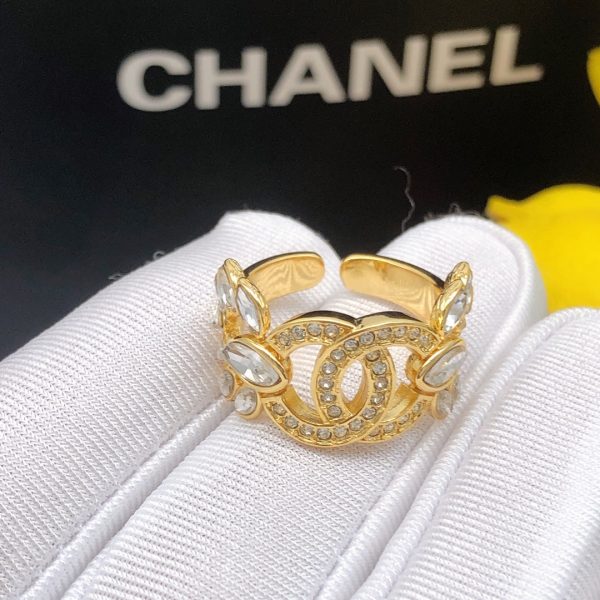 18K CC Flower Crystals Ring - 图片 3