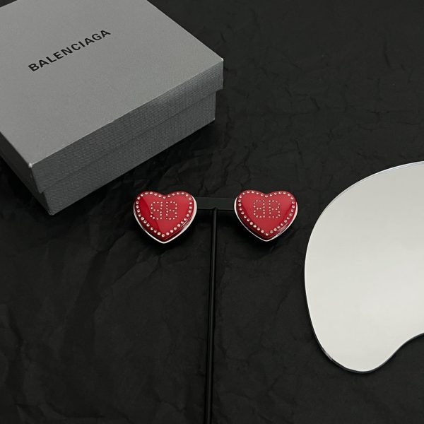 18K BB Red Heart Earrings - Image 3