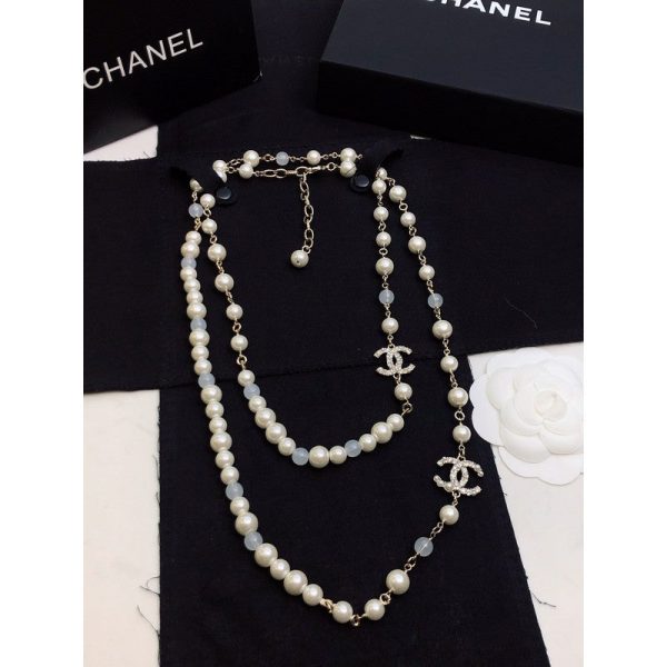 18K CC Long Pearl Necklace - 图片 3