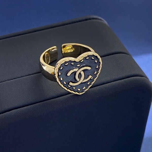18K CC Black Open Ring