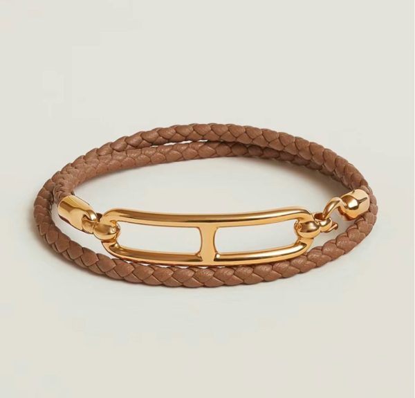 18K Roulis Double Tour Brown H Bracelet - 图片 2