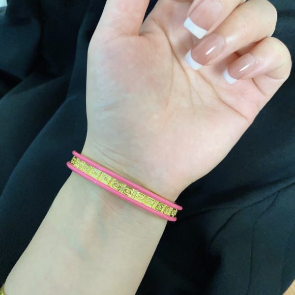 18K CC Pink Open Cuff Bracelet - Image 2