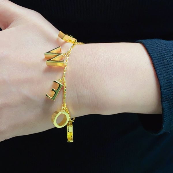 18K Anagram Letter Bracelet - Image 3