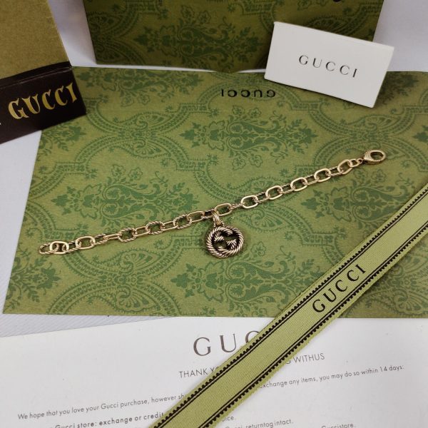 18K Double G Striped Pendant Bracelet - 图片 7