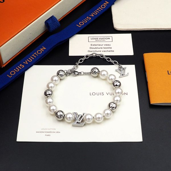 18K Louis Monogram White Pearls Bracelet - 图片 2