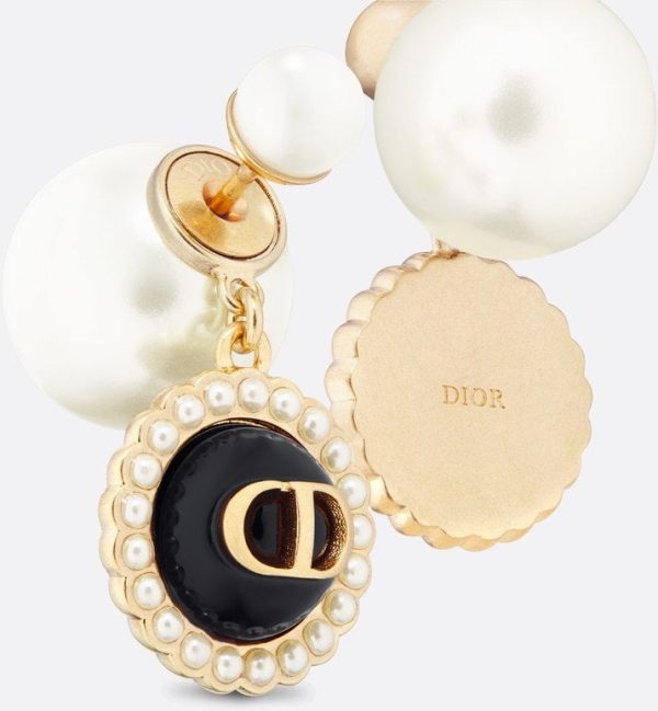 18K CD Black Pearls Earrings - 图片 4